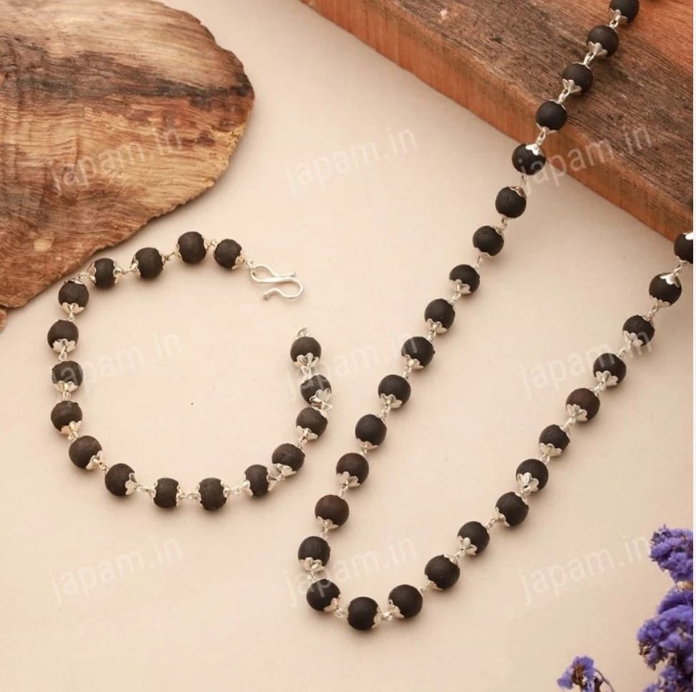 silver plated Original Karungali Malai combo premium silver braslate