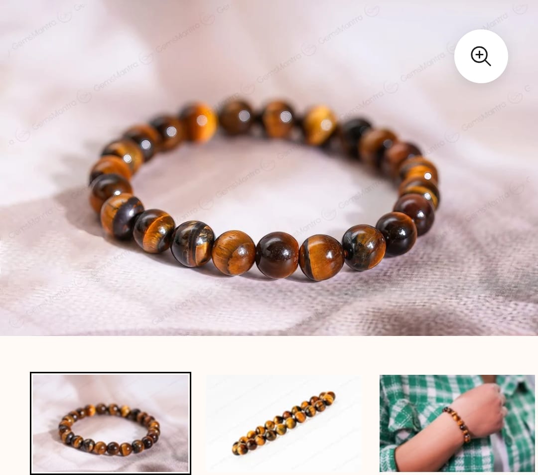 Stone, Crystal, Tiger's Eye Agate Bracelet