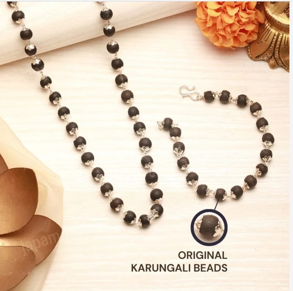 silver plated Original Karungali Malai combo premium silver braslate